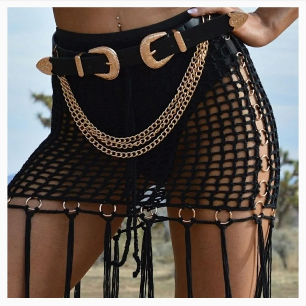 Double Buckle Belt w/ Chains - NWT
